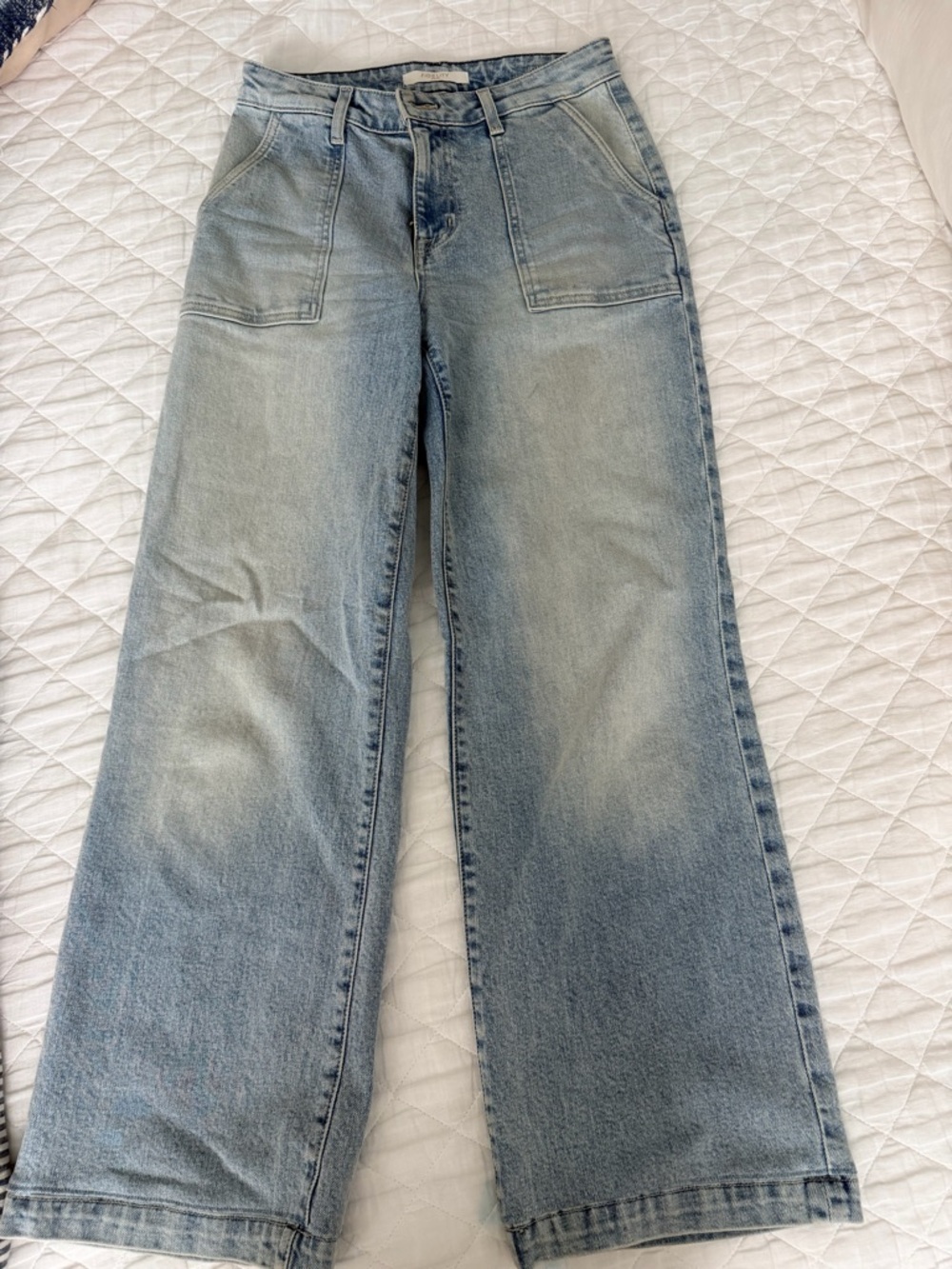 Anthropologie FIDELITY DENIM JONI UTILITY HIGH RISE WIDE-LEG JEANS